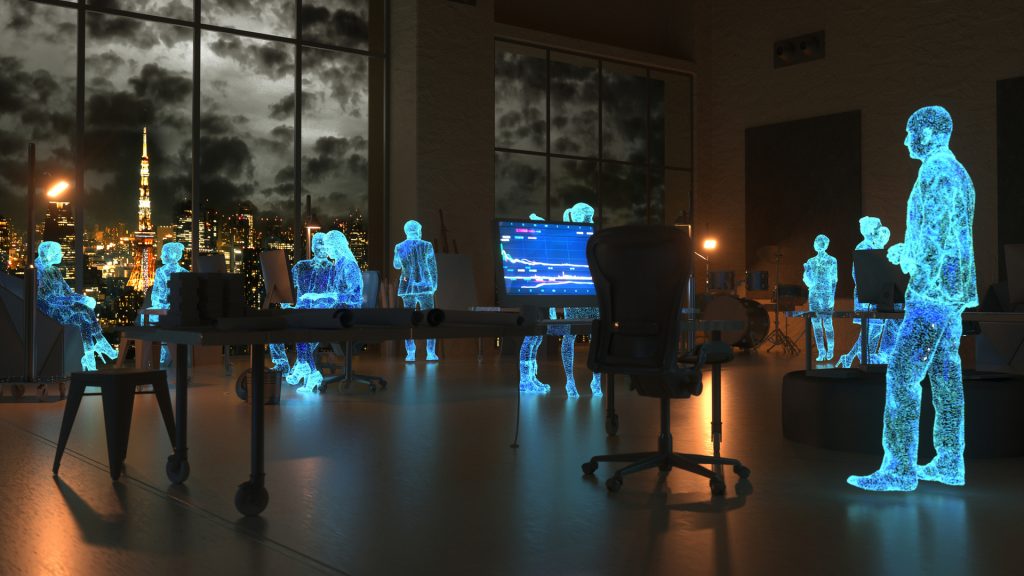 Working in metaverse 3d rending